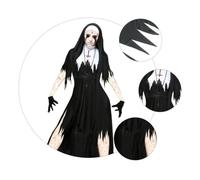 Ipetboom Halloween Adult Nun Costume Scary Zombie Nun Clothing Party Uniform Prop for Halloween Cosplay and Themed Events Lightweight