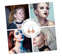 Ipetboom Halloween Hollow Carved Pumpkin Earrings Alloy Skull Studs for Women Stylish Spooky Halloween Props Jewelry Gift Festival Accessory