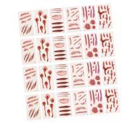 Ipetboom Halloween Scar Stickers Body Decals 3D Horror Effect Waterproof 24 Sheets Easy to Apply Fake Accessories Safe Material Spooky Party Decorations