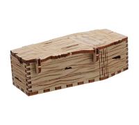 Ipetboom Halloween Wooden Coffin Gift Box for Candy Treats Spooky Storage with Sturdy Craftsmanship Keepsake Case for Party Favors and Halloween Decorations