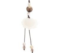 Ipetboom Hand-Woven White Jade Bead Phone Strap USB Flash Drive Holder, Mobile Phone Wrist Rope Anti-Lost Lanyard Suitable for Smartphones