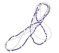 Ipetboom Handmade Dark Blue Waist Chain Bead Jewelry for Women Lightweight Glass Belly Waist Chain Beach Bikini for Party Travel Dance Boho Style