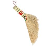 Ipetboom Handmade Mini Broom Short Handle Hand Broom Traditional Chinese Style Sorghum Straw Desktop Dust Brush for Office Table and Kitchen Countertop Cleaning