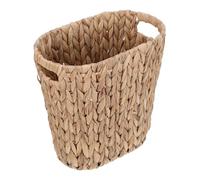 Ipetboom Handmade Seagrass Woven Wastebasket with Handles - Open Top Rattan Trash Bin for Kitchen, Bathroom, Bedroom - Natural Color Rectangular Garbage Can for Home and Office Storage
