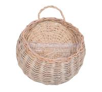 Ipetboom Handwoven Rustic Hanging Basket Planter for Front Door with Natural Willow Wicker Artistic Boho Wall Decor for Flowers Kitchen Storage Organizer Farmhouse Style