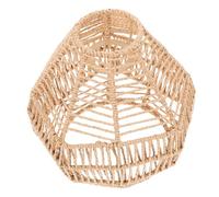Ipetboom Handwoven Rustic Lamp Shade Vintage Faux Rattan Pendant Light Cover Creative Boho Ceiling Lampshade for Office Restaurant Decor