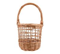 Ipetboom Handwoven Wicker Hanging Basket Kitchen Wall Storage Organizer for Garlic Ginger Onion Potato Fruits and Flowers Rustic Natural Vegetable Holder