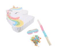 Ipetboom Hanging Pinata with Bat and Blindfold Rainbow Candy Smash Game for Birthday Party Decorations Interactive Fun Activity for Boys Indoor Outdoor Use