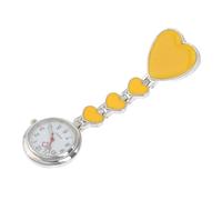 Ipetboom Hanging Watch for Nurses and Doctors Luminous Pocket Watch Four Heart Design Yellow for Hospital and Clinic Use