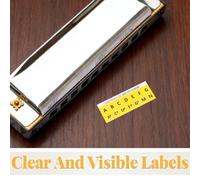Ipetboom Harmonica Key Stickers 60 Sheets Universal Compatibility Note Labels with Music Theory Guide and Harmonica Scale Practice Poster