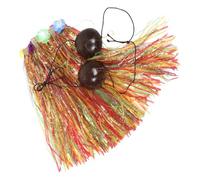Ipetboom Hawaiian Grass Skirt Set Natural Coconut Shell for Tropical Party Dance Costume Summer Luau Outfit for Women