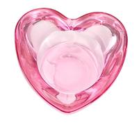 Ipetboom Heart-shaped Nail Dappen Dish Cup Pink Glass Nail Liquid Bowl Lightweight Portable Manicure Tool for Home Salon Art Accessories