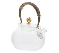 Ipetboom Heat Resistant High Borosilicate Glass Teapot Portable Transparent Kettle for Stove Top Brewing Simple Elegant Design Suitable for Home Office Outdoor Tea and Gift
