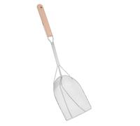 Ipetboom Heavy Duty Stainless Steel Skimmer Spoon with Cool Wooden Handle Nonwelded Oil Filter for Frying French Fries Seafood Boiling and Draining Dishwasher Safe Kitchen Strainer