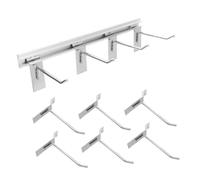 Ipetboom Heavy-Duty Wall Mounted Pegboard Shelf Organizer with Metal Hooks for Garage Kitchen Bedroom Flexible Hanging Rack for Retail Display and Space Optimization