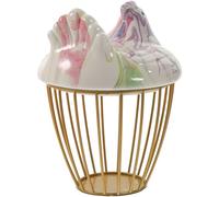 Ipetboom Hen Shape Egg Basket with Large Capacity, Ceramic and Iron Kitchen Storage Holder for Eggs and Garlic, Practical Use and Wide Application, for Kitchen and Moving into Random Color