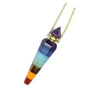 Ipetboom Hexagonal Colored Crystal Essential Oil Necklace with Perfume Vial Pendant Natural Aromatherapy Jewelry for Women Stylish Chakra Diffuser Necklace