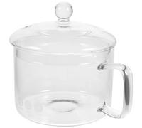 Ipetboom High Borosilicate Glass Cooking Pot 1500ml with Side Handles and Lid, Multi-Function Open Fire Heating Stew and Instant Noodle Bowl for Home and Restaurant Use