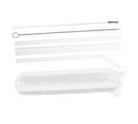 Ipetboom High Borosilicate Glass Straws with Brush Clear Reusable Drinking Straws for Bottles Cups Jars Heat and Cold Resistant Easy to Clean for Smoothies and Cocktails Random Color