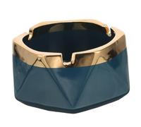 Ipetboom High-end Dark Blue Ceramic Ashtray with Grooves Creative Desktop Ornament for Office Home Workshop Stylish and Practical Smoke Holder