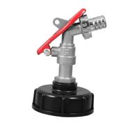 Ipetboom IBC Tote Valve with Brass Spout Adapter Lockable Control Valve for Garden Hose Connection Chemical Process Tank Outlet Fitting for Water and Fuel Storage