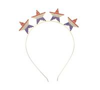Ipetboom Independence Day Pentagram Hairband Lightweight Glitter Alloy Headband for Women Party Decoration Stylish Star Shaped Headwear for Adults