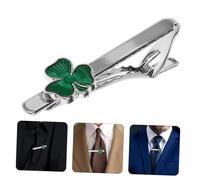 Ipetboom Irish Shamrock Metal Tie Clip for Men Refined Business Necktie Clip Sophisticated Shamrock Charm Secure Tie Bar for Formal Events and St Patrick's Day Party Accessories