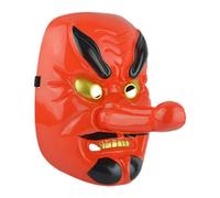 Ipetboom Japanese Cosplay Mask Tengu Theater Red Tengu Mask Traditional Japanese Performance Prop for Men and Women Party Costume