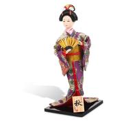 Ipetboom Japanese Geisha Doll Traditional Kimono Figurine Japanese Style Decoration Compact Desktop Ornament for Home and Restaurant Display