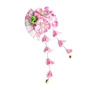 Ipetboom Japanese Hair Clip Kimono Style Flower Hairpin with Tassel for Women Yukata Hair Accessories Decorative Headdress for Engagement Alloy