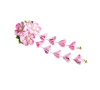 Ipetboom Japanese Hair Pins Kimono Hair Accessories Handmade Fabric Flower Clip with Tassel for Engagement Birthday Wedding Pink