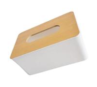 Ipetboom Japanese Style Large Rectangular Wooden Tissue Box Cover with Smooth Polished Surface Elegant Napkin Holder for Home Office Living Bathroom Hotel Desktop Decoration