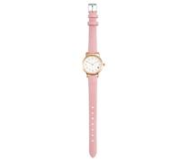 Ipetboom Kids Analogue Watch for Girls, Pink PU Strap & Metal Buckle, Lightweight Comfortable Time Teacher Wrist Watch for Daily Wear, Parties and Gift Giving, 21. 5 x 3cm