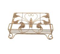 Ipetboom Kitchen Cookbook Stand Cook Book Holder 12.80x10.24in Cast Iron Vintage Style Secure Book Support Elegant Metal Reading Rack for Cooking and Display