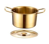 Ipetboom Korean Noodle Pot with Double Handles and Lid Small Ramen Cooker for Kitchen Stew and Soup Rapid Even Heating Easy Clean Pot for Family and Personal Use