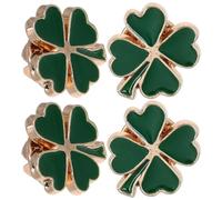 Ipetboom Lapel Pins Shamrock Brooch Set 4Pcs Green Enamel Four Leaf Clover Decorative Pins for St Patricks Day and Birthday Accessories for Men and Women