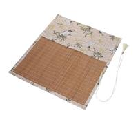 Ipetboom Large-Capacity Bamboo and Cloth Brush Pen Roll Case for Organized Storage and Prolonged Brush Service Life, White Portable Pen Organizer Suitable for Artists and Students