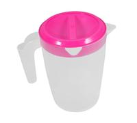 Ipetboom Large Capacity Plastic Juice Pitcher with Lid Lightweight Cold Water Jug for Refrigerator Red Round Beverage Container for Tea Milk Beer and Iced Drinks
