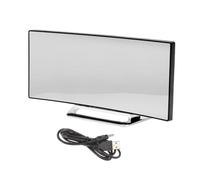 Ipetboom Large Curved Screen LED Digital Clock for Bedroom with Mirror Surface Silent Electronic Alarm Abs Material Clear Jumbo Digits Visible From Distance Gift for Home and Office