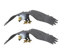 Ipetboom Large Realistic Plastic Eagle Ornament 2Pcs Outdoor Hanging Yard Eagle Decor Bird Scarer Garden Pendant for Patio and Balcony