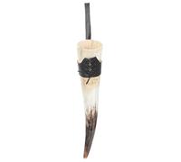 Ipetboom Large Viking Beer Horn Mug Decorative Ox Horn Cup for Drinking Wine and Mead with Natural Leather Sleeve Unique Vintage Drinking Vessel for Home and Gift