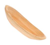 Ipetboom Large Wooden Fruit Plate Snack Serving Tray with Boat Shape Multi-purpose Food Storage and Dessert Holder for Kitchen and Home Decor