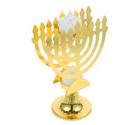 Ipetboom LED Decorative Flameless Menorah Candle Light for Home Decor Festivals and Parties Creates Cozy Ambiance Unique Metal Design for Jewish Celebrations