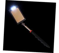 Ipetboom LED Lighted Telescoping Vehicle Inspection Mirror with Flexible Swivel Head for Dead Angle Viewing Lightweight Auto Repair Tool with Textured Grip for Mechanics and Machinists