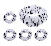 Ipetboom Leopard Print Water Absorbing Hair Bands for Washing Face, Flannel Soft Spa Headbands and Face Wash Wristbands, Chic Fashionable Hair Accessories for Skincare Routine