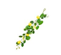 Ipetboom Lifelike Artificial Lemon Garland Wall Mounted Rattan Pendant for Garden and Home Decor Lightweight Yellow Vine Adornment for Living Bedroom and Outdoor Decoration