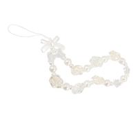 Ipetboom Lightweight Acrylic Beaded Phone Charm with Rose and Bowknot Design Decorative Mobile Phone Beaded Chain Lanyard and Cameras Stylish Crossbody and Wrist Strap