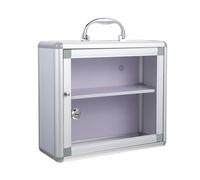 Ipetboom Lockable Multi-Layer Medicine Box with Key Wall-Mounted Storage Container Visible Household Medical Case Convenient Community Supplies Organizer