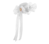Ipetboom Lolita Mini Top Hat Headpiece with Lace Veil and Bow Tie Elegant Bridal Hair Accessory for Weddings Parties and Cosplay Charming Design for Unique Style