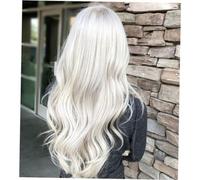 Ipetboom Long Curly White Wig for Women High Temperature Resistant Synthetic Hair Cosplay Wig for Ladies Side Part Design for Parties and Themed Events